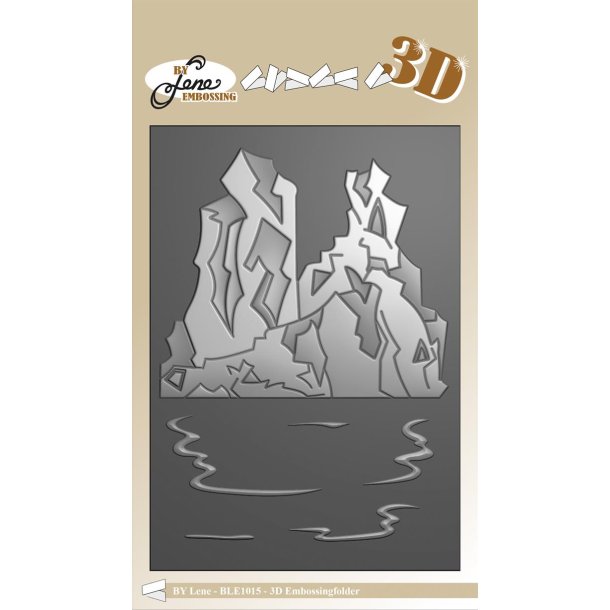 Embossing folder fra By Lene BLE1015; Isbjerge / Islandskab
