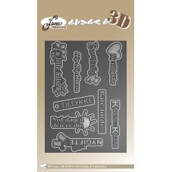 Sk�re &amp; 3D Embossing Folder fra By Lene, BLE1018; Danske tekster #2