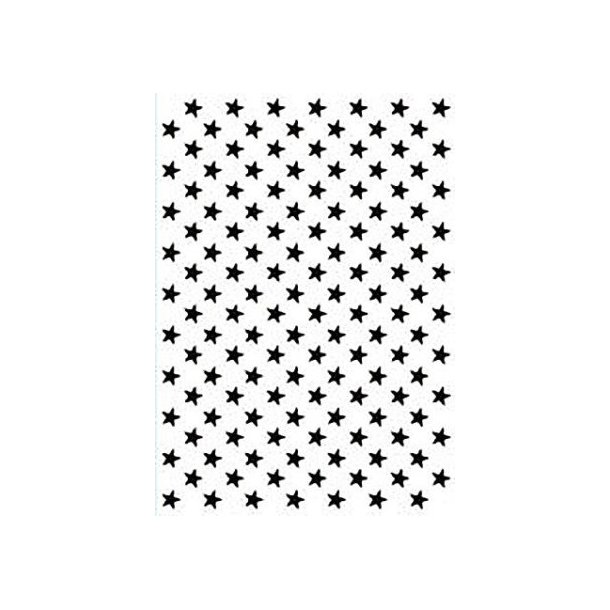 Embossing folder/prge stencil, A6 str., sm stjerner