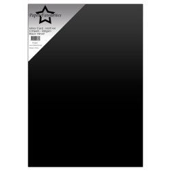Spejlkarton A4, sort "black velvet", 250g/m2, 5ark, Paper Favourites PFSS001