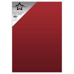 Spejlkarton A4, rd "Scarlet Organza", 250g/m2, 5ark, Paper Favourites PFSS003