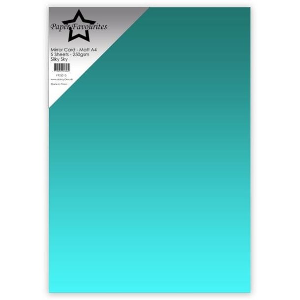 Spejlkarton A4, "Silky Sky", 250g/m2, 5ark, Paper Favourites PFSS010