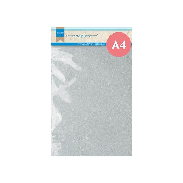 Glitter karton fra Marianne Design, CA3181, A4, HVID, 5ark