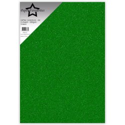 Glitter karton, A4, "Gr�s gr�n", 250g/m2, 5ark, Paper Favourites PFSS215