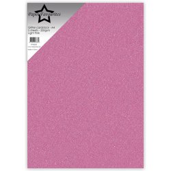 Glitter karton, A4, "lyngfarvet", 250g/m2, 5ark, Paper Favourites PFSS220