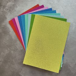 Glitter karton, A4, "Kongebl�", 250g/m2, 5ark, Paper Favourites PFSS219