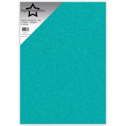 Glitter karton, A4, "Mint / turkis", 250g/m2, 5ark, Paper Favourites PFSS217