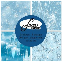 Papirblok i 15x15cm, 24 ark, "Winter Fantasy" fra By Lene, BLP087