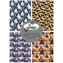 Papirblok i 15x21cm, 24 ark, "Halloween" fra By Lene, BLP245