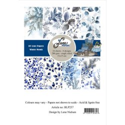 Papirblok i 15x21cm, 24 ark, "Winter Moods" fra By Lene, BLP257