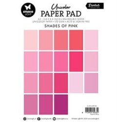 Blok m/karton fra Studiolight, "Shades of Pink", 170grams, 36 ark