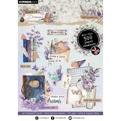 Die-cut blok fra Studiolight DCPP294 "Diary of Dreams" i A5 str., mere end 500 die-cuts