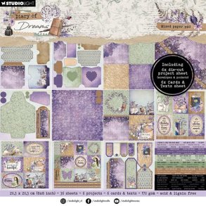 Mix Papirblok fra Studiolight MPP296 m/baggrunde, kuverter, lommer & tekstark