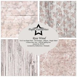 Papirblok fra Paper Favourites, 15x15cm, 200g, 24 ark "Rose Wood"