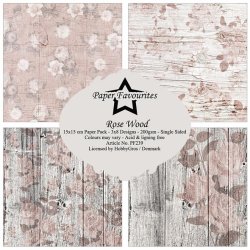 Papirblok fra Paper Favourites, 15x15cm, 200g, 24 ark "Rose Wood"