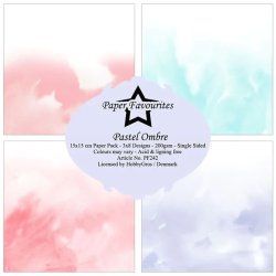 Papirblok fra Paper Favourites, 15x15cm, 200g, 24 ark "Pastel Ombre"