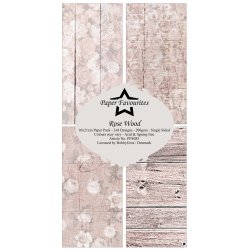 Papirblok i slimcard strrelse 10x21cm, 8 design, 24 ark, Paper Favourites "Rose Wood"