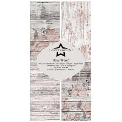 Papirblok i slimcard strrelse 10x21cm, 8 design, 24 ark, Paper Favourites "Rose Wood"