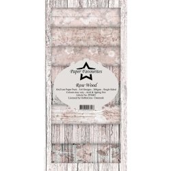 Papirblok i slimcard strrelse 10x21cm, 8 design, 24 ark, Paper Favourites "Rose Wood"