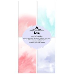 Papirblok i slimcard strrelse 10x21cm, 8 design, 24 ark, Paper Favourites "Pastel Ombre"