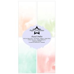 Papirblok i slimcard strrelse 10x21cm, 8 design, 24 ark, Paper Favourites "Pastel Ombre"