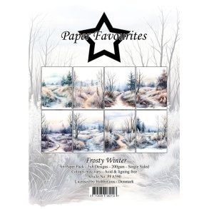 Papirblok fra Paper Favourites, Vinter landskaber, A6-str., 200g, 24 ark i alt