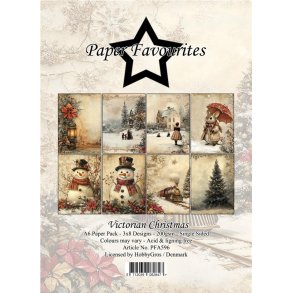 Papirblok fra Paper Favourites, Jul i Victoriansk stil, A6-str., 200g, 24 ark i alt