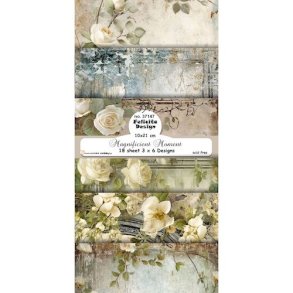 Papirblok fra Felicita i slimcard strrelse 10x21cm, romantiske hvide roser