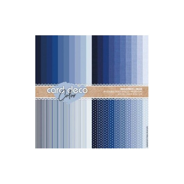 Papirblok i A4 str., 40 designark i BL nuancer fra Dard Deco, 170 g/m2