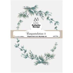 Kort i telegram-st�rrelse (A5) m/gr�n blad-ranke