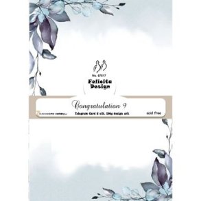 Kort i telegram-st�rrelse (A5) m/bl� blad hj�rner