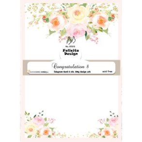 Kort i telegram-st�rrelse (A5) m/roser i kanten