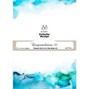 Kort i telegram-st�rrelse (A5) m/l�kker turkisfarvede kanter