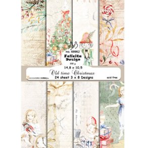 Papirblok fra Felicita Design; Jule baggrunde i gammeldags stil, A6-str., 200g, 24 ark i alt
