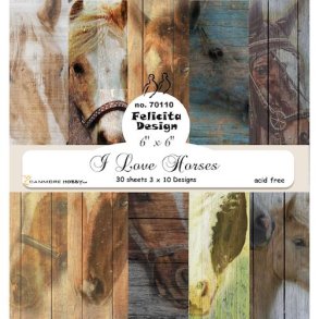 Papirblok fra Felicita Design, smukke heste, 15x15cm, 30 ark