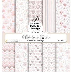 Papirblok fra Felicita Design; smukke design i st�vede rosa farver, 15x15cm, 30 ark