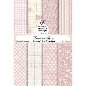Papirblok fra Felicita Design; Baggrunde i sarte rosa farver, A6-str., 200g, 24 ark i alt