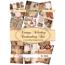 Kort-kit fra Felicita i A4-str; 12 ark m/udstansninger &amp; baggrunde, lkre motiver m/Whisky-tema