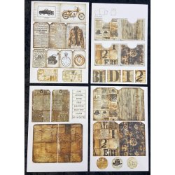 Kort-kit fra Felicita i A4-str; 12 ark m/udstansninger &amp; baggrunde, lkre motiver m/Herre-tema