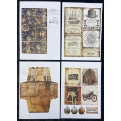 Kort-kit fra Felicita i A4-str; 12 ark m/udstansninger &amp; baggrunde, lkre motiver m/Herre-tema