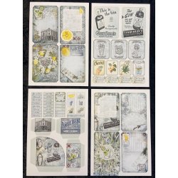 Kort-kit fra Felicita i A4-str; 12 ark m/udstansninger &amp; baggrunde, lkre motiver m/Gin-tema