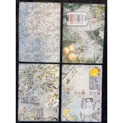 Kort-kit fra Felicita i A4-str; 12 ark m/udstansninger &amp; baggrunde, lkre motiver m/Gin-tema