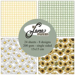 Papirblok i 15x15cm, 24 ark, "Sunny Side" fra By Lene, BLP047