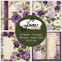 Papirblok i 15x15cm, 24 ark, "Romance" fra By Lene, BLP060