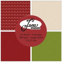 Papirblok i 15x15cm, 24 ark, "Jule toner" fra By Lene, BLP069