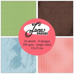 Papirblok i 15x15cm, 24 ark, "Forr p vej" fra By Lene, BLP072