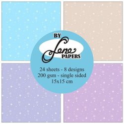 Papirblok i 15x15cm, 24 ark, "Baby pastel" fra By Lene, BLP077