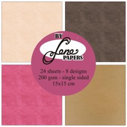 Papirblok i 15x15cm, 24 ark, "Oldfashioned Tones fra By Lene, BLP079