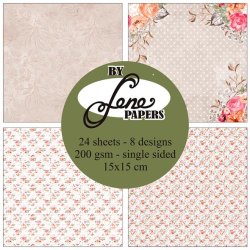 Papirblok i 15x15cm, 24 ark, "Senior Romance" fra By Lene, BLP081