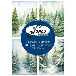 Papirblok i 15x21cm, 24 ark, "Cool Winter" fra By Lene, BLP255